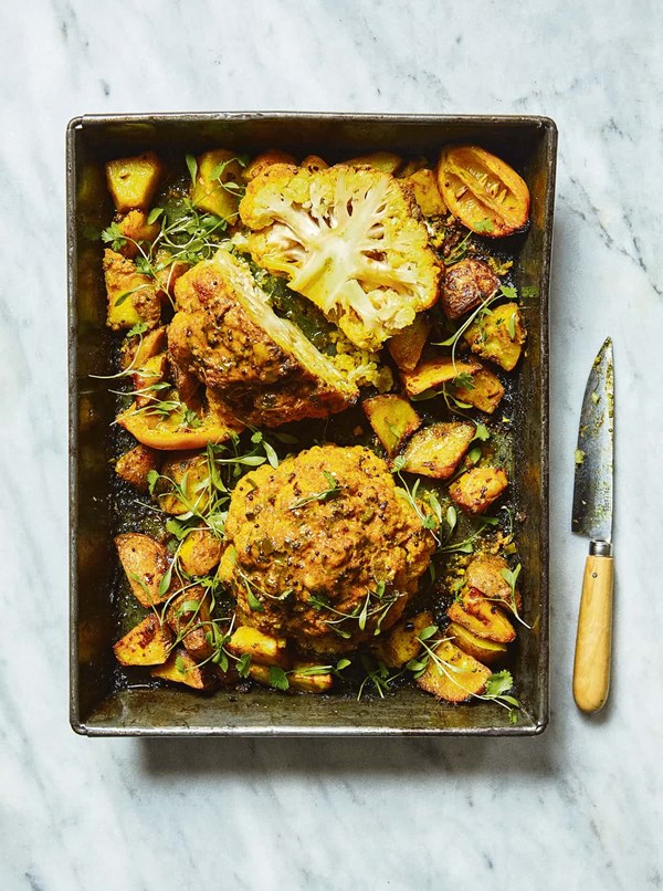 Turmeric and coconut baked aloo gobi