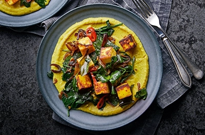 Turmeric cauliflower mash with spiced paneer