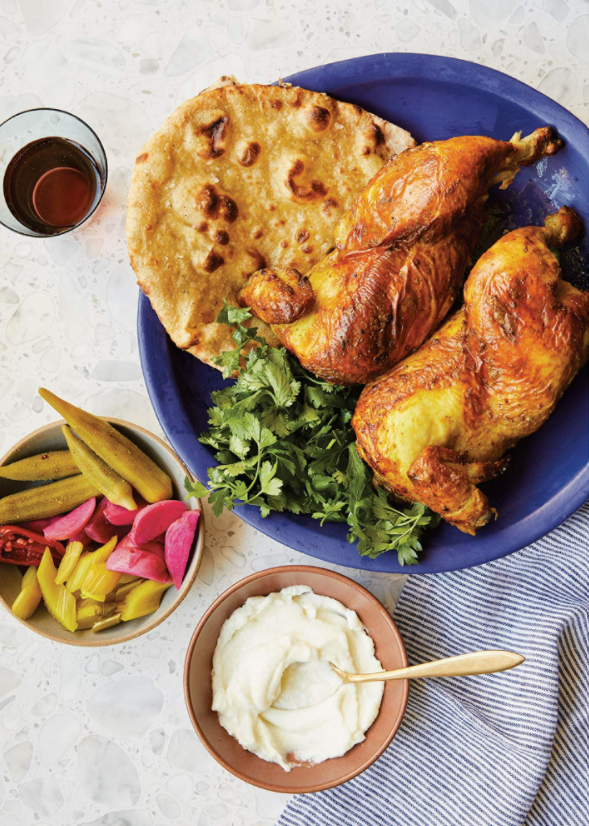 Turmeric chicken with toum