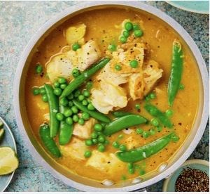 Turmeric, ginger & coconut fish curry