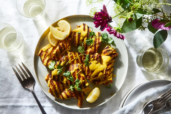 Turmeric-yogurt grilled chicken