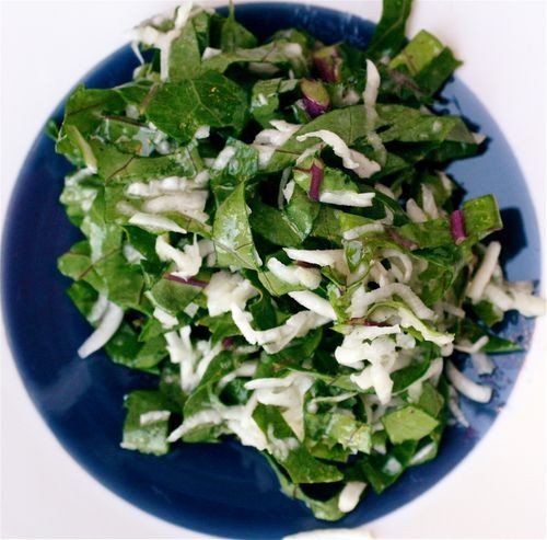 Turnip-and-kohlrabi slaw with ginger vinaigrette