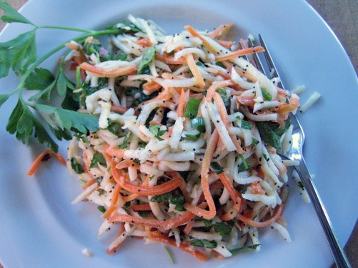 Turnip carrot slaw