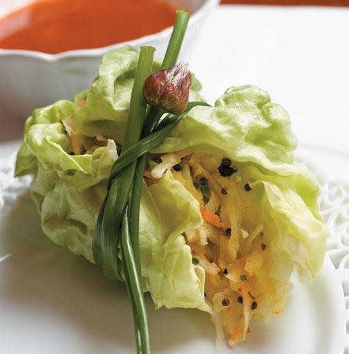 Turnip lettuce wraps
