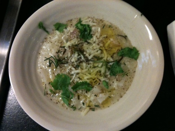 Turnip soup with rosemary and black pepper