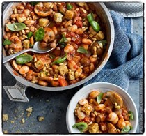 Tuscan bean stew with basil and pine nuts
