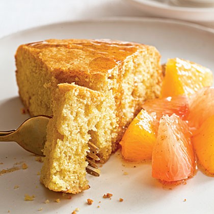 Tuscan cake with citrus compote