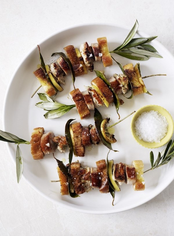 Tuscan chicken and sausage spiedini