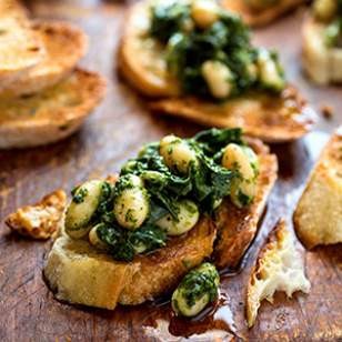 Tuscan kale & white bean bruschetta