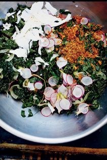 Tuscan kale salad with fennel, radish & ricotta salata