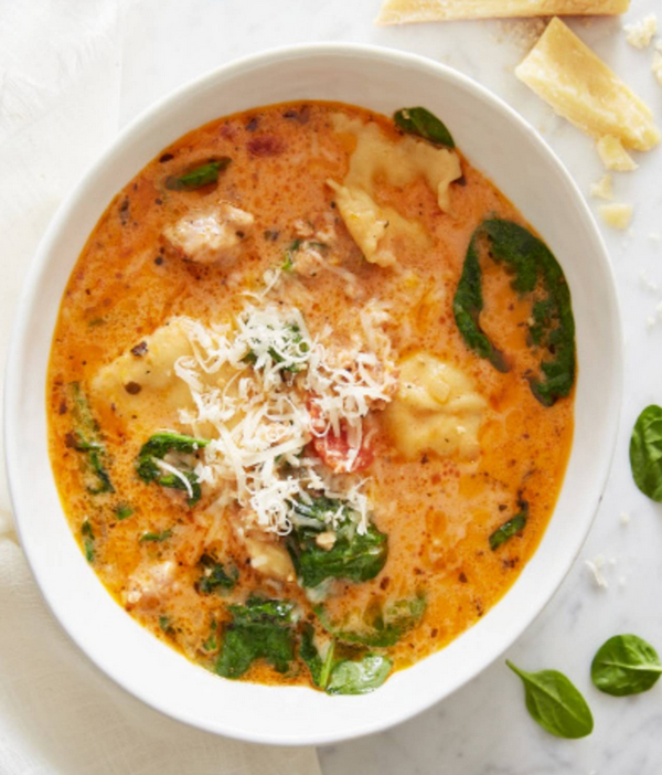 Tuscan ravioli soup