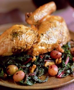 Tuscan roasted chicken stuffed with fragrant greens