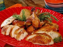 Tuscan rosemary-smoked whole chicken