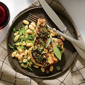 Tuscan-style garlic-herb pork chops