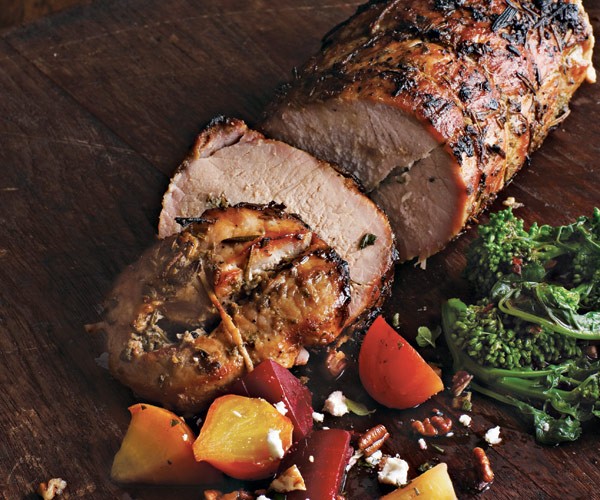 Tuscan-style roast pork with rosemary, sage, and garlic