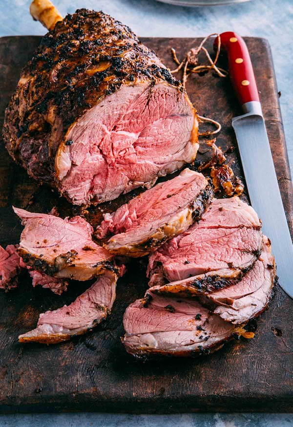 Tuscan style roasted leg of lamb
