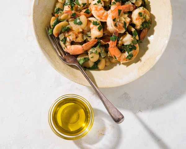 Tuscan-style shrimp with white beans