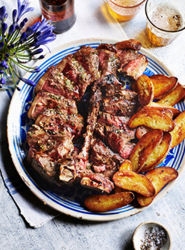 Tuscan-style steak with rosemary, garlic and grape molasses