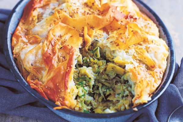 Tuscan-twist cheesy artichoke pie