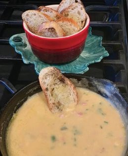 Tuscan white bean–cheese dip with pancetta and sage