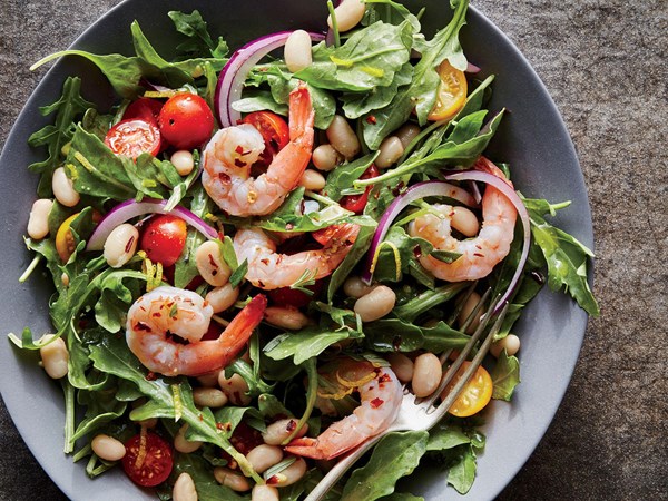 Tuscan white bean salad with shrimp