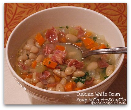 Tuscan white bean soup with prosciutto