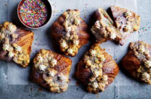Twice-baked birthday frangipane croissants