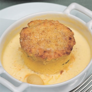 Twice-baked garlic soufflés