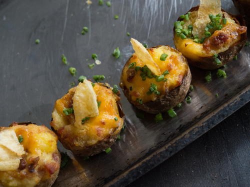 Twice-baked new potatoes