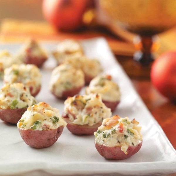 Twice-baked new potatoes 