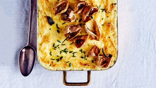 Twice-baked potato-and-raclette casserole