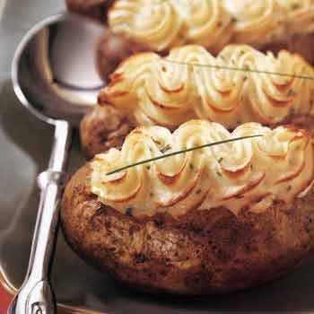 Twice-baked potatoes with goat cheese and chives