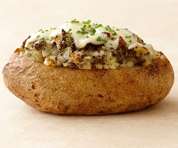 Twice-baked potatoes with mushroom and herb