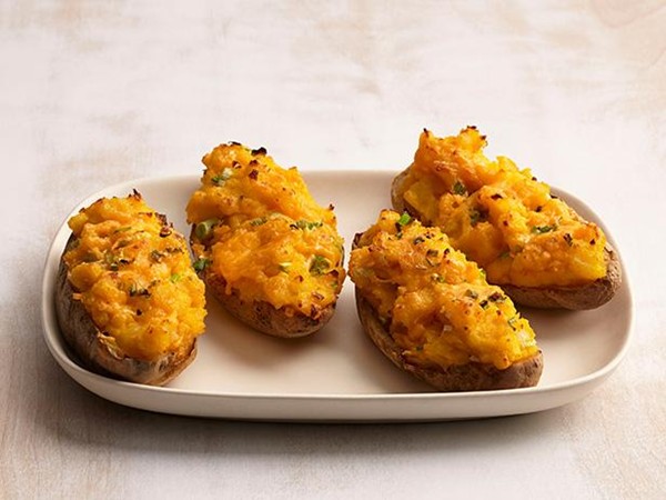 Twice-baked potatoes with pumpkin