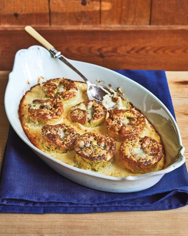 Twice-baked smoked haddock and Gruyère soufflés 