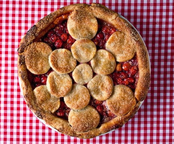 Twice-baked sour cherry pie