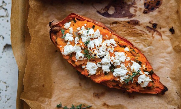 Twice-baked sweet potatoes