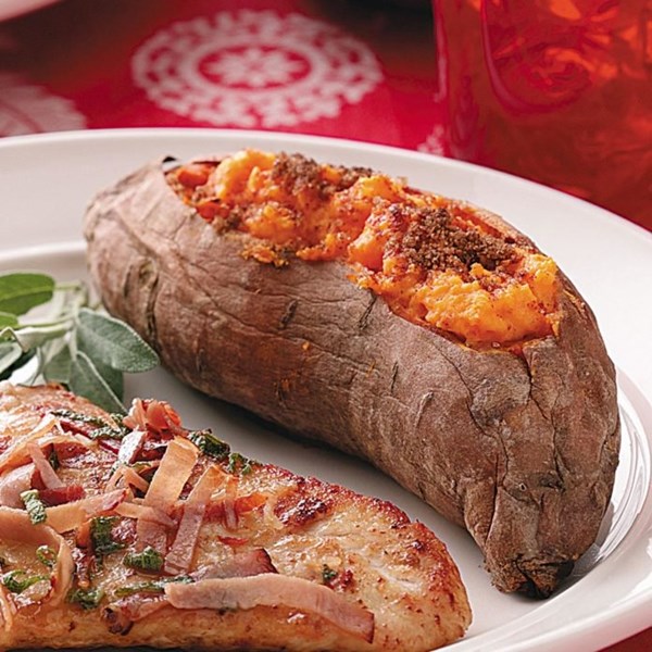 Twice-baked sweet potatoes 
