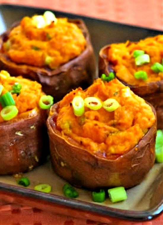 Twice-baked sweet potatoes