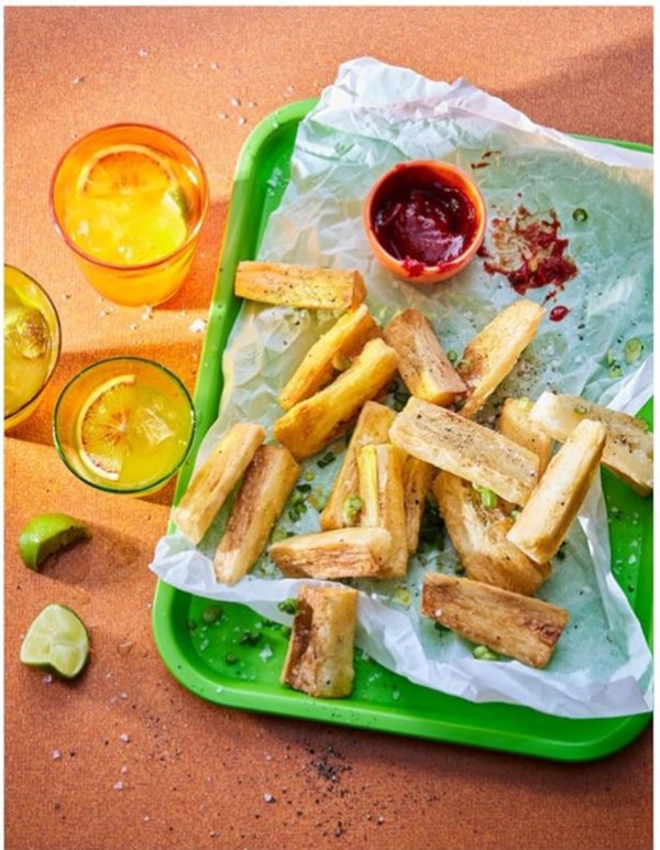 Twice-cooked cassava chips