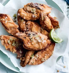 Twice-cooked chicken with ginger and coriander salt