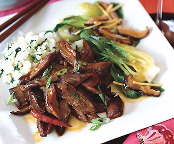 Twice-cooked five-spice lamb with red chiles