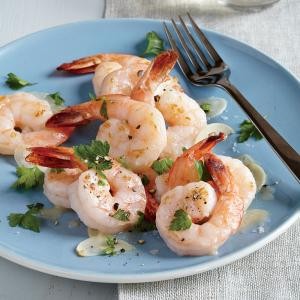 Twice-cooked garlic and butter shrimp