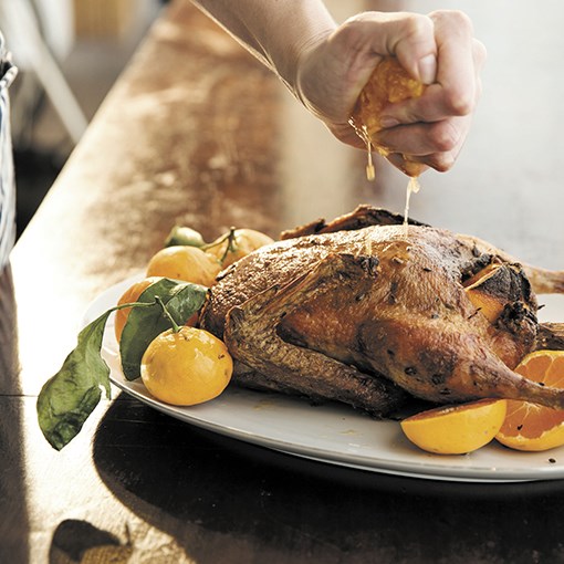Twice cooked orange duck