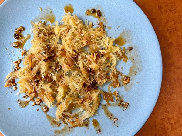 Twice-cooked spaghetti squash with quick Szechuan chile crisp
