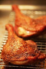 Twice roasted duck legs with wilted radicchio and balsamic glaze
