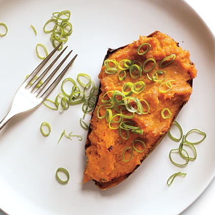 Twice-roasted sweet potatoes with chipotle