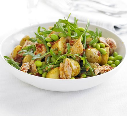 Two bean, potato & tuna salad