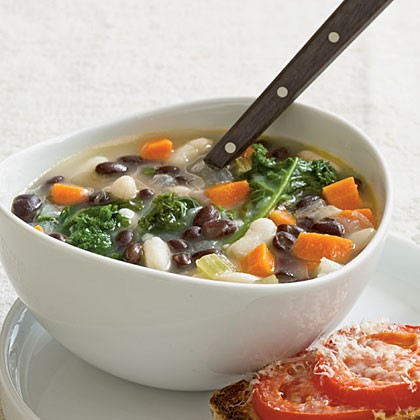 Two-bean soup with kale