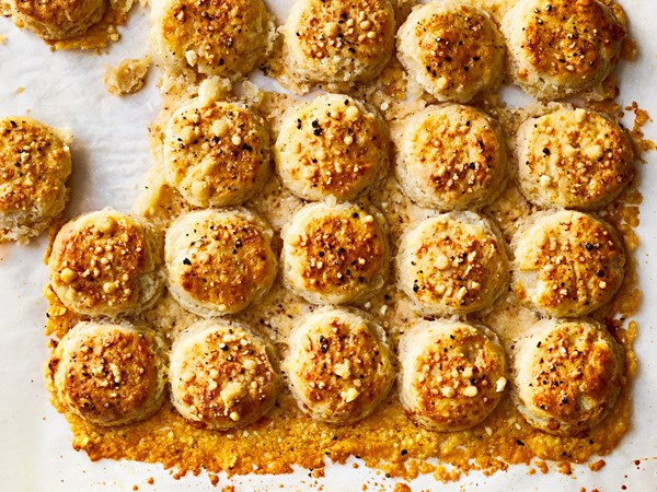 Two-bite Parmesan biscuits